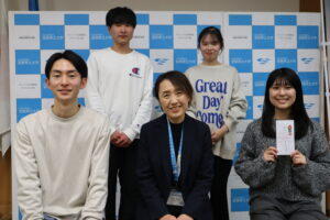 吹奏楽部激励金授与式の様子